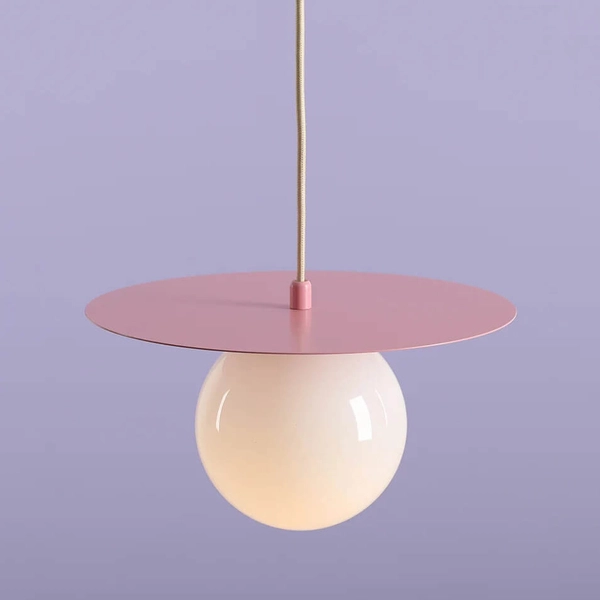 Zwisająca lampa kulista Loop 1125G18_S Aldex szklana różowa