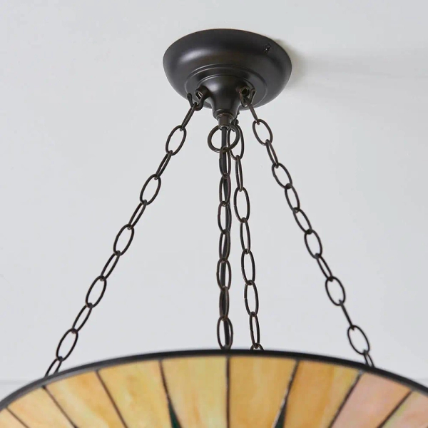 Lampa wisząca na łańcuchu Dark star 70754 szklana witrażowa kolorowa