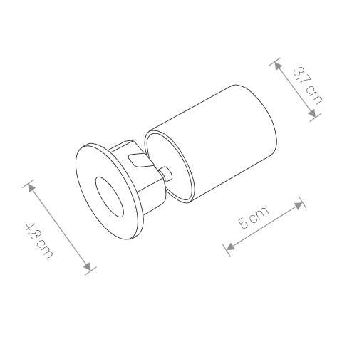 Wpust LAMPA schodowa OIA 9102 Nowodvorski okrągła OPRAWA metalowa LED 1W 3000K wpuszczana czarna