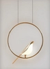 Dekoracyjna lampa wisząca CGNGALP Copel metalowa OPRAWA zwis LED 10W 3000K ring ptak złoty biały