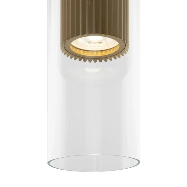Szklana lampa wisząca Dynamics MOD326PL-01MG podłużna mosiądz