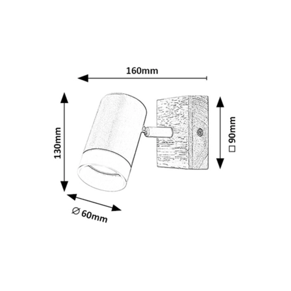 Kinkiet ścienny Toras 73121 Rabalux drewniany skandynawski czarny