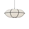 Lniana lampa wisząca RABRE LE-52014 beżowa czarna 1xE27 tkaninowa