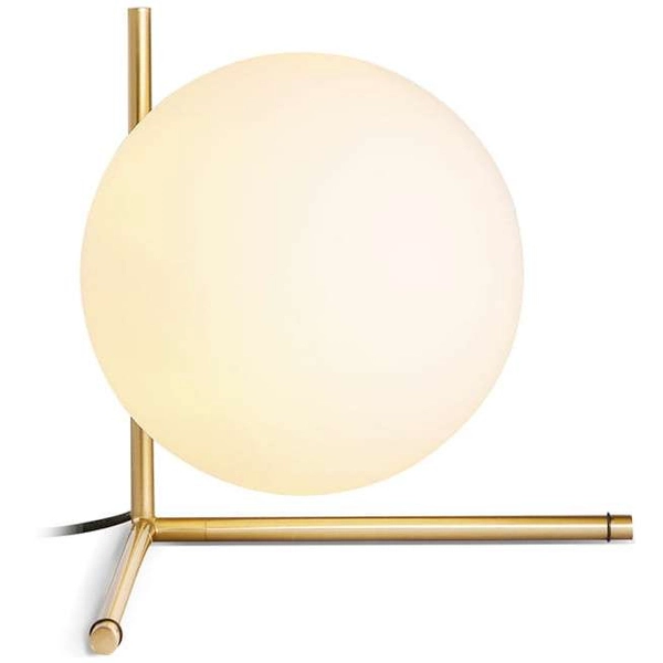 Stojąca LAMPA loftowa CGMLKULST COPEL stołowa LAMPKA biurkowa szklana kula ball mosiądz biała