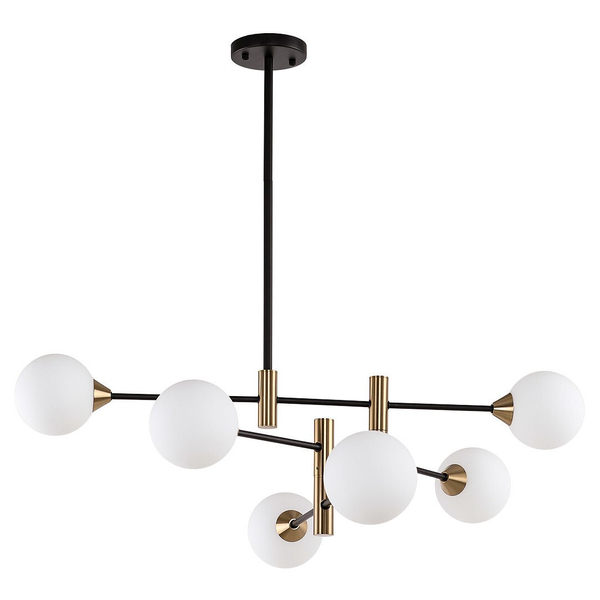Sufitowa lampa MARINO PND-9148-6-OPAL Italux molekuły szklane kule białe