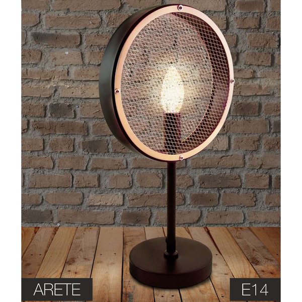 Stojąca LAMPA stołowa ARETE 312914 Polux okrągła LAMPKA biurkowa rustykalna świecznikowa złota czarna