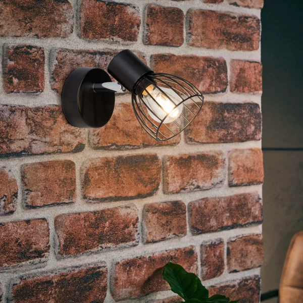 Ścienna lampa z regulacją Blacky 62110/06 druciana czarny