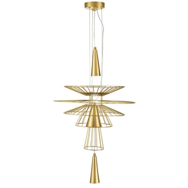 Metalowa lampa zwisowa Susso ST-8713P-S Step do salonu złota