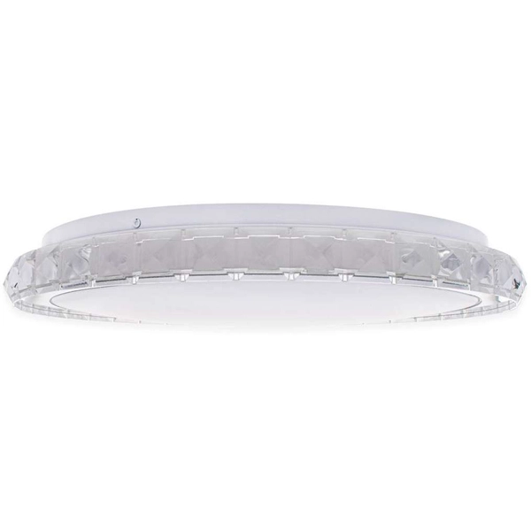 Plafon LAMPA okrągła LAYLA ML4221 Milagro sufitowa OPRAWA z kryształkami LED 26W 3000K – 6000K glamour pilot biała chrom
