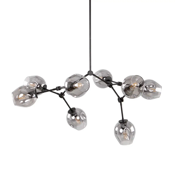 Molekułowa wisząca lampa Ferral PND-75075-8-BK-SG przydymiona czarna