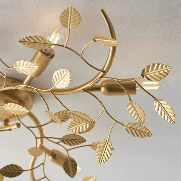 Sufitowa lampa florentyńska L&-196830 Light& metalowe liski złota