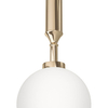 Pojedyncza lampa wisząca Eri I szklana kula ball biała złota