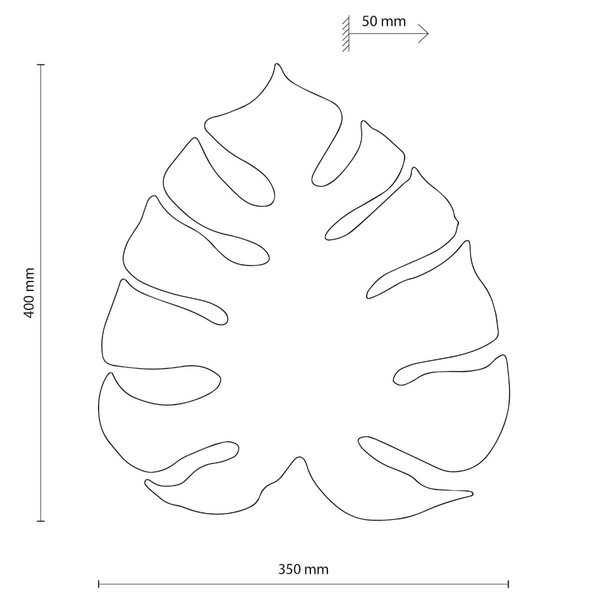 Ekologiczna lampa ścienna Monstera 5422 do przedpokoju liść drewniana