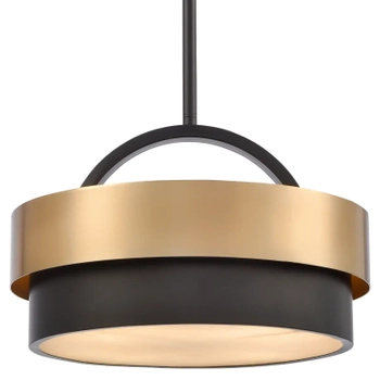 Sypialniana lampa wisząca Coburg P04760BR Cosmolight okrągła czarny mosiądz