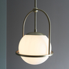 Zwisowa lampa art deco łuk L&-190844 Light& kula mosiądz