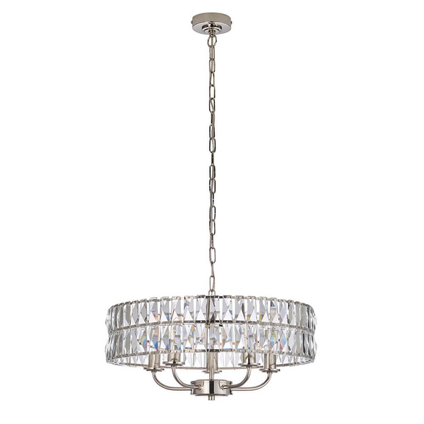 Szklana lampa wisząca Clifton 104467 okragła srebrny przezroczysty