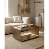 Metalowy stolik kawowy NOURA MM001501100368 złoty do salonu 40cm