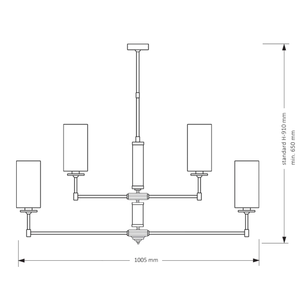Lampa wisząca do salonu Empoli EMP-ZWL-4 (Z) tuby białe mosiądz