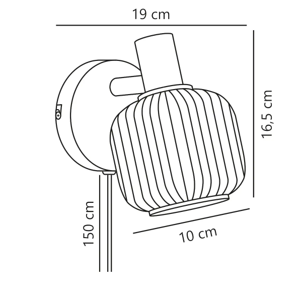 Regulowana lampa ścienna Milford 2412631003 szklana czarny