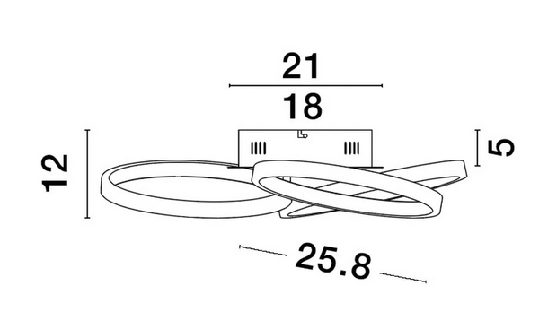 Nowoczesna lampa sufitowa Croix rings LED 28W złota czarna