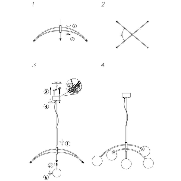 LAMPA wisząca HEAVEN 107559 Markslojd metalowa OPRAWA szklane kule balls zwis stal biały