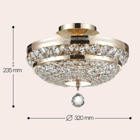 Żyrandol pałacowy Ottilia DIA700-CL-03-G kryształowy złoty