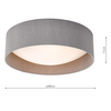 Plafon sufitowy Nysa NYS5039 Dar Lighting okrągły abażur szary