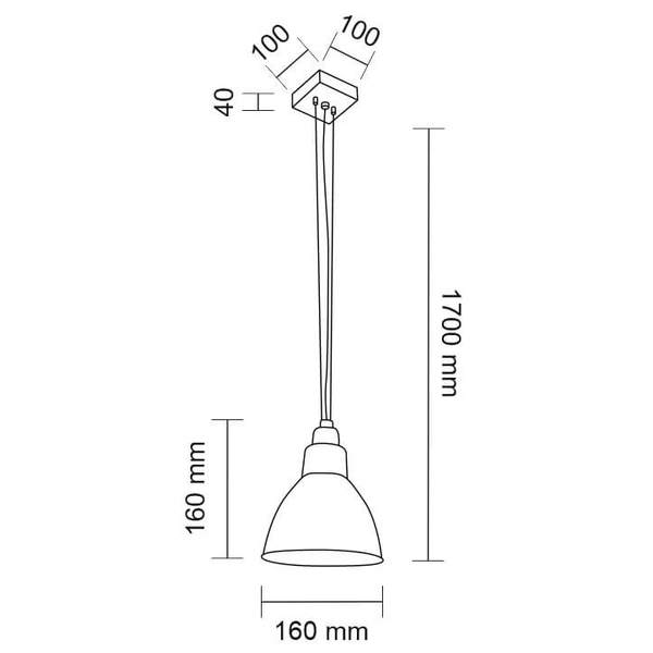 Industrialna LAMPA wisząca DAISEN 5595 Shilo metalowa OPRAWA zwis loft czarny