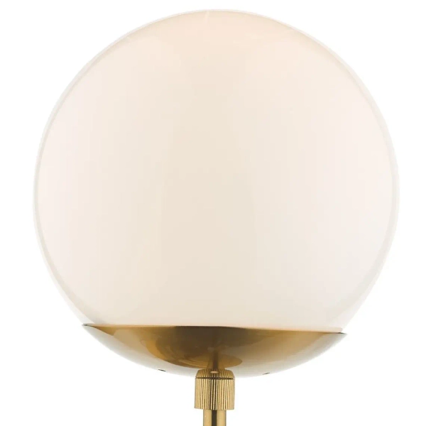 Kulista lampa ścienna Bombazine BOM0735 okrągła biała mosiądz