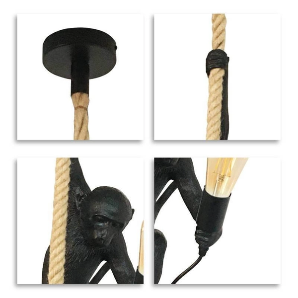 Wisząca lampa ozdobna Monkey ABR-KAR-C Abruzzo małpka do salonu czarny