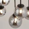 Kulista lampa sufitowa do salonu Tulia 33502 Sigma szklana czarna szara