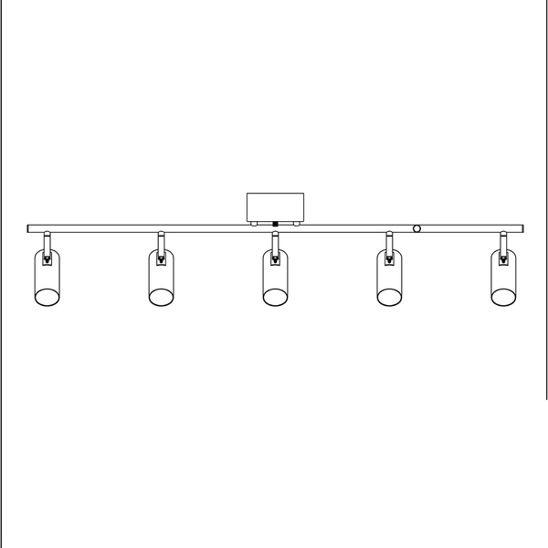Czarna lampa sufitowa Barcelona 107351 reflektorki z regulacją