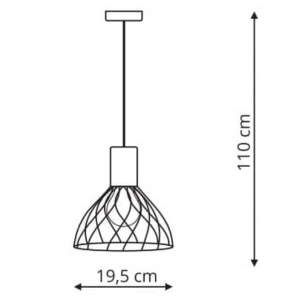 Druciana lampa wisząca Moderno LP-1221/1P S BK skandynawska brązowa