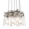 Zwisająca lampa Brinley KL-BRINLEY6-NI Kichler szklana przezroczysta nikiel