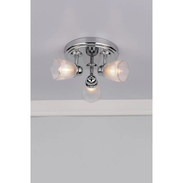 Łazienkowa sufitowa lampa Cedric CED7638 żebrowana IP44 chrom