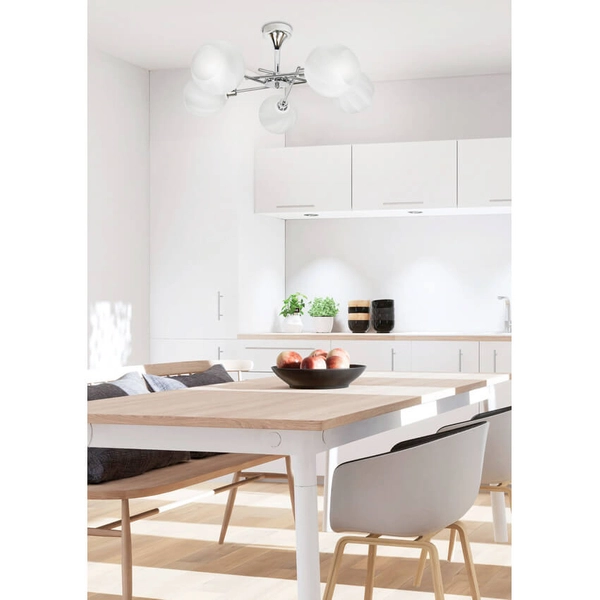 Wielopunktowa lampa sufitowa Raul 35-72269 okrągła chrom biała