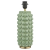Tkaninowa lampa stołowa Etzel ETZ4224 ceramiczna zielona mosiądz