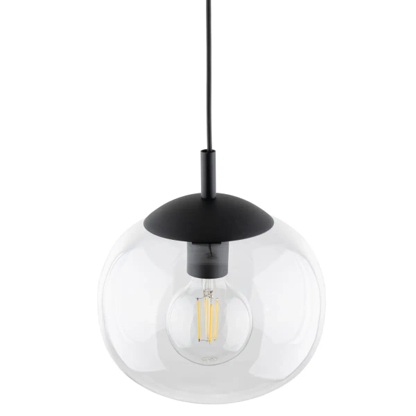 Sypialniana lampa wisząca VIBE 4818 kulista czarny przezroczysty