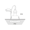 Lampa podtynkowa do łazienki Delta 8370 czarny wpust schodowy