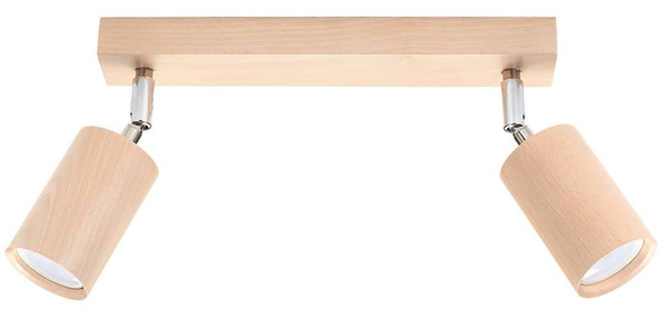 LAMPA sufitowa SL.0702 drewniana OPRAWA ekologiczne tuby regulowane reflektorki brązowe