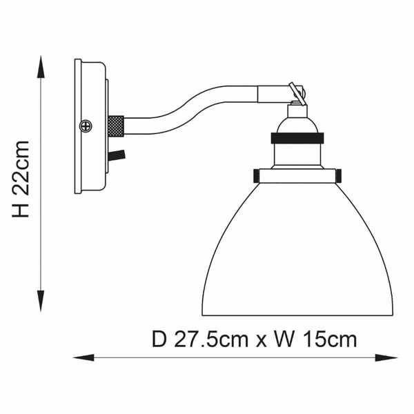 Klasyczna lampa ścienna Hansen 91739 Endon srebrna przezroczysta