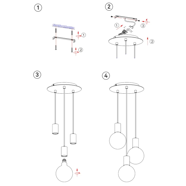 Kaskadowa lampa wisząca Cielo 108733 industrialna do kuchni czarna