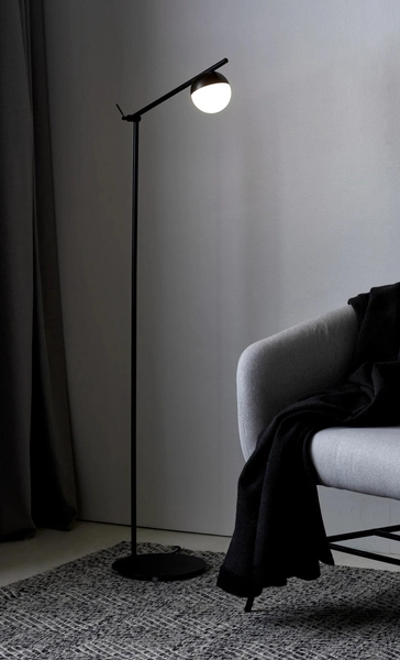 Lampa podłogowa Contina 2010994003 Nordlux z regulacją kula czarna