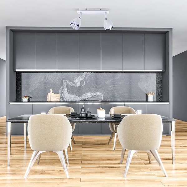 Regulowana lampa sufitowa CALASA SPL-9372-2A WH reflektorki białe chrom