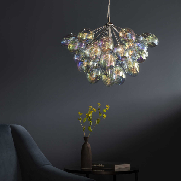 Designerska lampa wisząca Infinity 76450 Endon bubbles kolorowa chrom