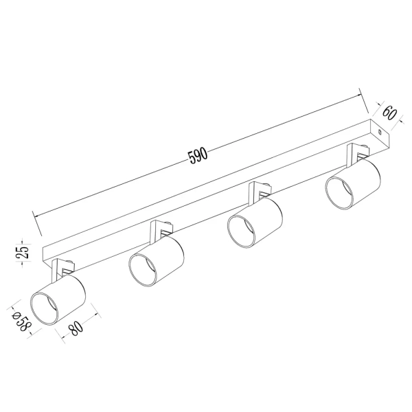 Lampa sufitowa z regulacją VOLF SPOT 4xGU10 ML1296 do jadalni tubki białe