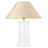 Stołowa lampa glamour Monroe T01869BR-WH ceramiczna biała mosiądz