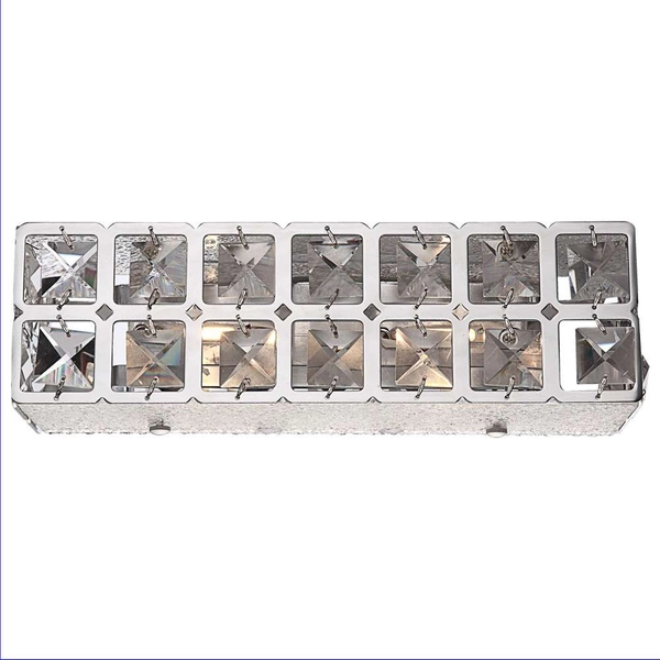 Kinkiet LAMPA ścienna IONA 67031-2W Globo przyścienna OPRAWA glamour LED 10W 3000K z kryształkami prostokątna przezroczysta