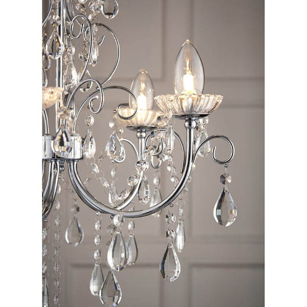 Łazienkowa lampa wisząca Tabitha 61384 Endon crystals glamour IP44 chrom
