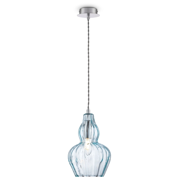 Pojedyncza lampa wisząca Eustoma MOD238-PL-01-BL szkło niebieska